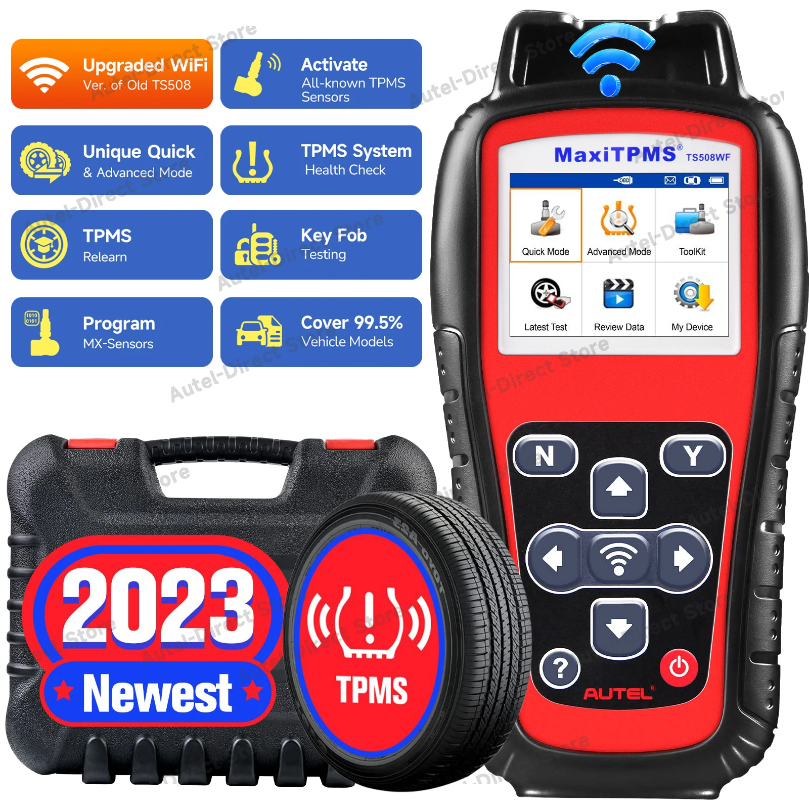 Autel MaxiTPMS TS508WF Car TPMS Diagnostic Service Tool Tire Pressure Monitor 315 433MHz MX-Sensor Programmer PK TS508 TS501 For Tire Pressure Monitor