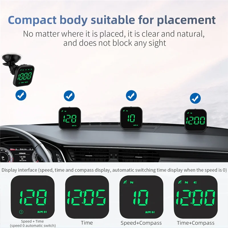 

Автомобильный спидометр HUD, сигнализация с GPS, подходит для всех автомобилей
