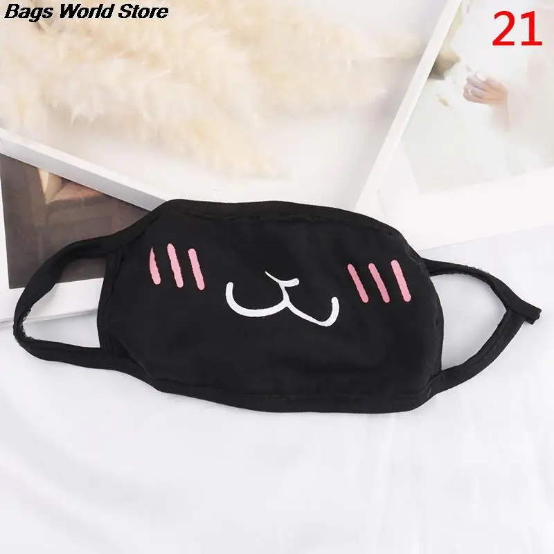 Face Mask 1PC Cotton Anti-Dust Cute Bear Anime Cartoon Mouth teeth Muffle Women Men