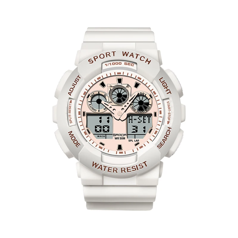 Sport Watch Men Luxury Double Time Electrconi Watches Women's Wristwatch Fashion Shockproof Stopwatch Military Sports Clock 