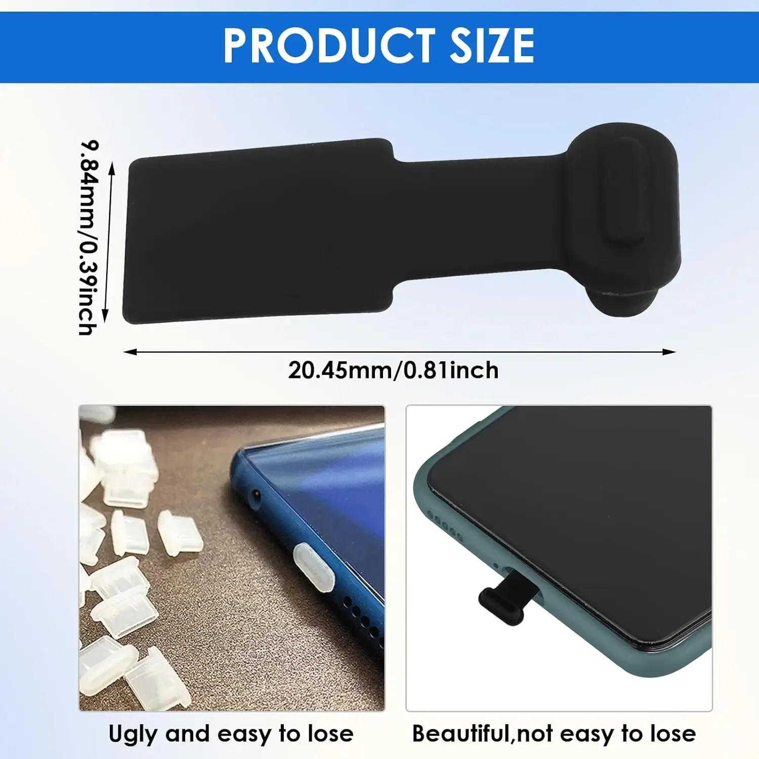 Anti-Lost Type C Lightnning Dust Plug USB-C Charging Ports Dustproof Protectors Adhesive Silicone Dust Cover Caps for iPhone 16