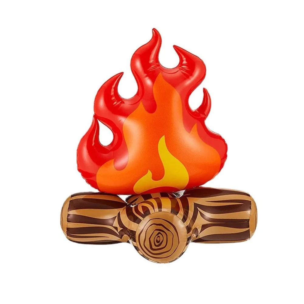 PVC Inflatable Campfire Model Simulation Camping Accessory Simulated Flame Gas-filled Flame Camping Props Toys Party Decoration