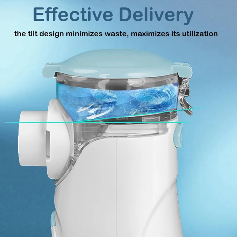 Portable Nebulizer With Intuitive LED Interface And Auto-Cleaning, Handheld Portable Mesh Nebulizer For Home Durable Gray 4