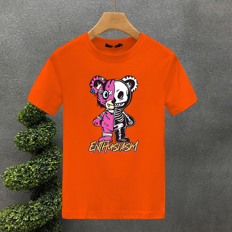T-shirt con stampa robot bear per uomo e donna in cotone_voghion.com