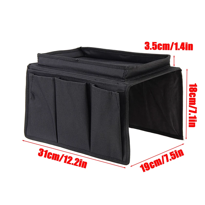 Sofa Armrest Organizer 4 Pockets And Cup Holder Tray Armchair Hanging Storage Bag to Organize Cell Phone Book Snacks TV Remote 4
