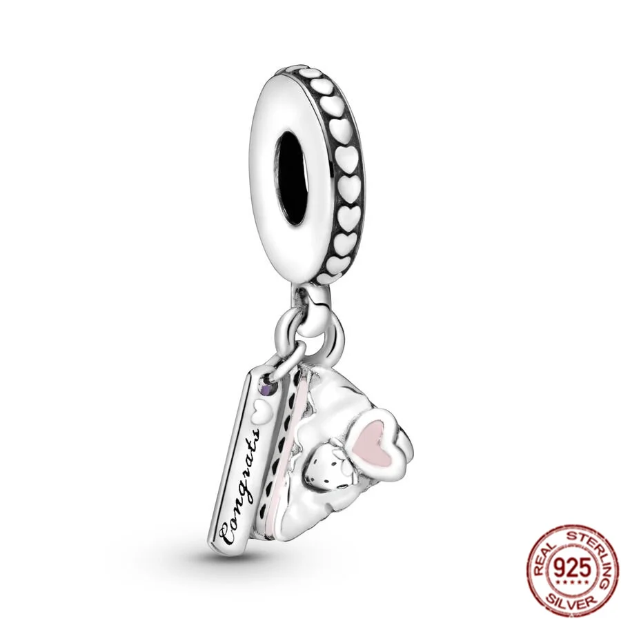 Authentique pièce de puzzle en argent regardé 925, coeurs séparables, breloque pendentif bateau chia, perle, convient au bracelet Pandora original, bijoux