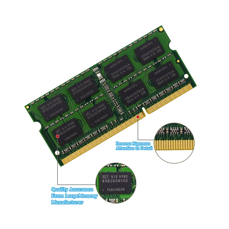 Kingston Laptop DDR3L DDR3 8GB 4GB 1066Mhz 1333Mhz 1600Mhz 1866Mhz SO-DIMM PC3-8500 10600 12800 Notebook Ram DDR3 Dual Channel