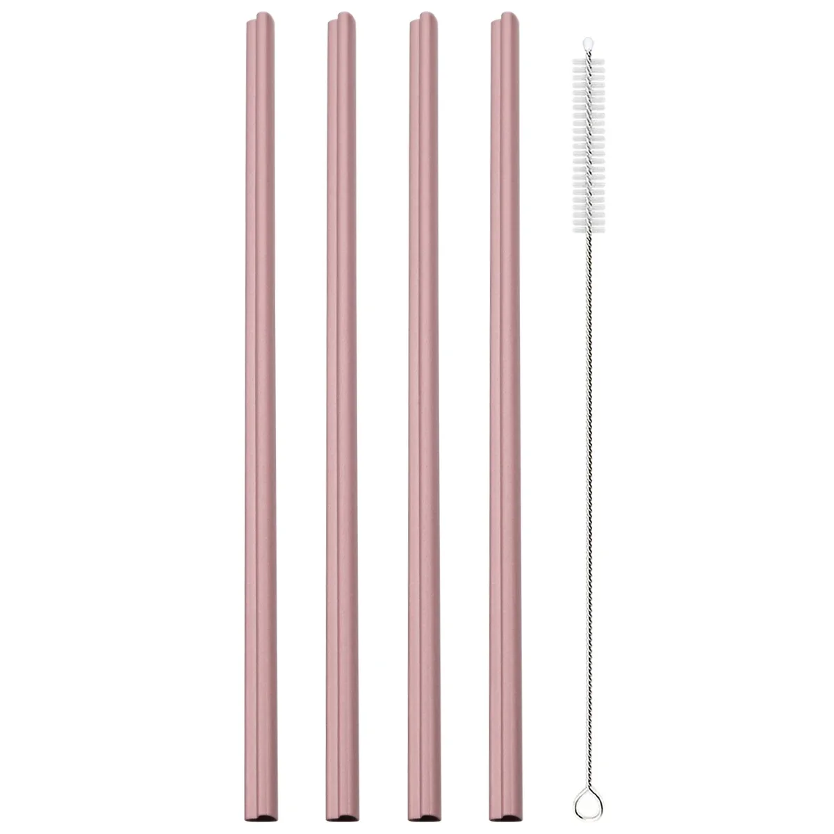 Heart-Shaped Stainless Steel Reusable Straw Set with Cleaning Brush