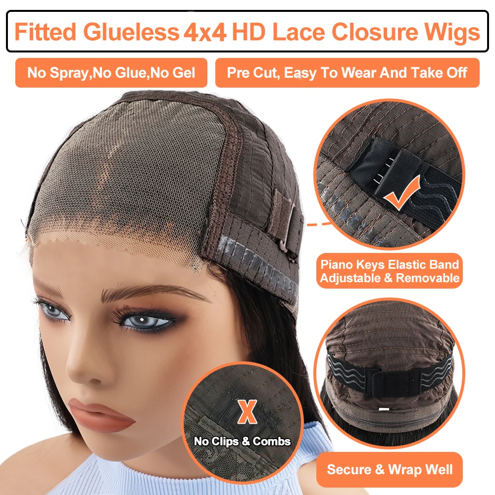 Honey Blonde Inspired Layered Colored Human Hair Wigs For Women 13x4 Lace Wig Human Hair Glueless Wear & Go Wig Pre-Plucked 250%
