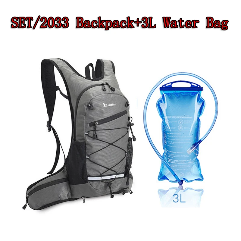 Bicycle Water Bag Set 3L Water Bladder Rucksack Outdoor Sports Knapsack MTB Cycling Hiking Climbing Running Hydration Backpack 3