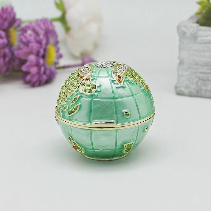 SHINNYGIFTS Christmas Gifts Pewter Enamel Global Jewelry Gift Box Metal Trinket Box New Year Gifts Box 4