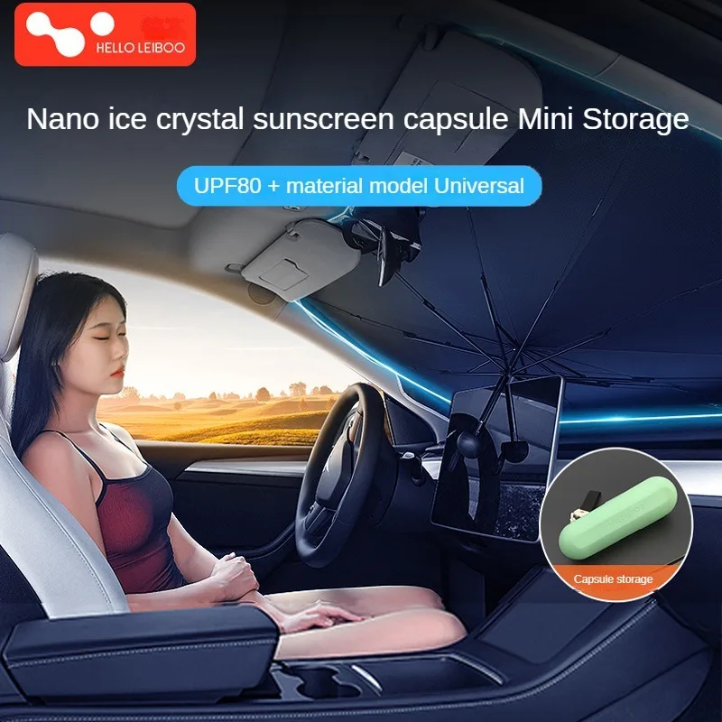 Car Sunshade Windshield Umbrella LEIBOO Foldable Summer Protection Heat Insulation
