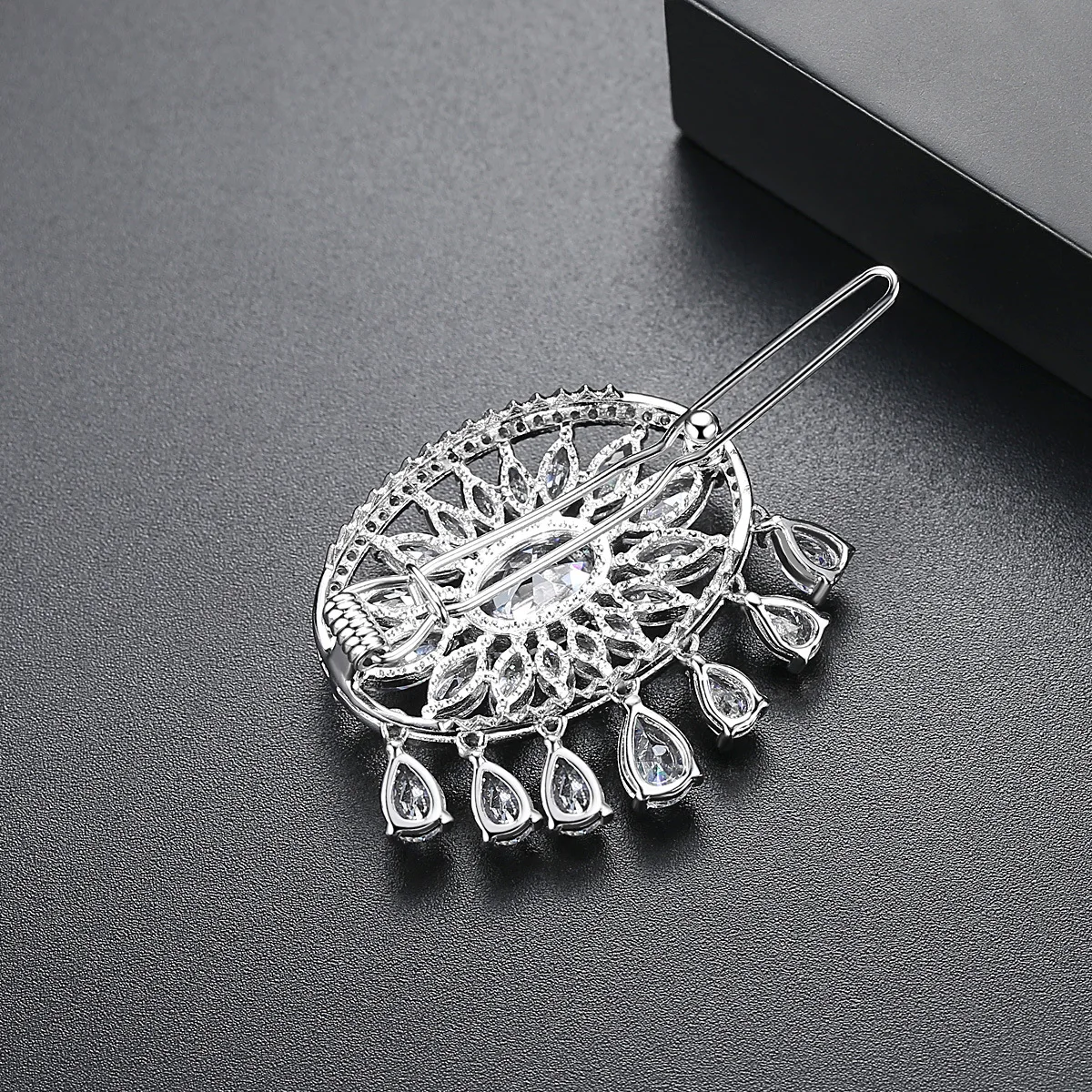 SY Jewelry Manufacturer 925 Sterling Silver Hair Jewelry Water Drop Gemstones Hairpin 7A Level CZ Zircon Fashion Hair Accessory