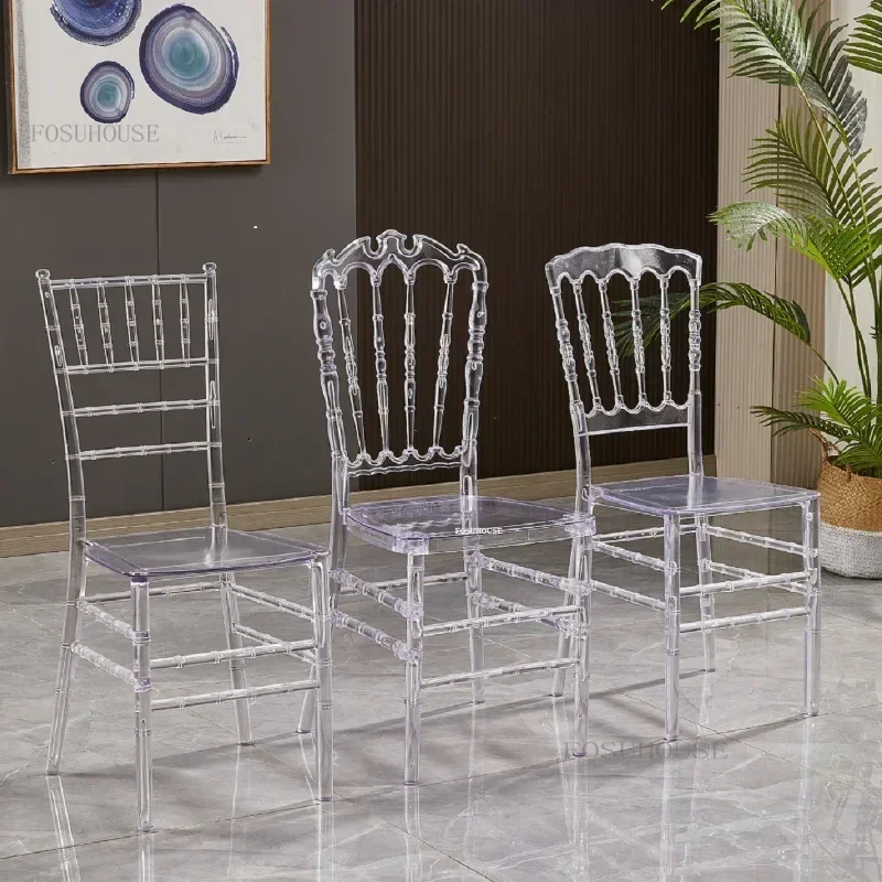 TG Home Transparent Dining Chair Hotel Crystal Chair Commercial Furniture Outdoor Wedding Banquet Lounge Chairs For Events
