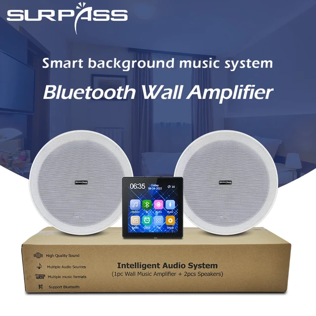 Amplificador de Audio Bluetooth para el hogar, pantalla táctil de 4  pulgadas, Panel de pared, altavoces