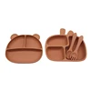 Baby Bear Compartment TrayChildren's Suction Cup Autonomous Eating Training BowlChildren's Supplementary Tableware Set 5