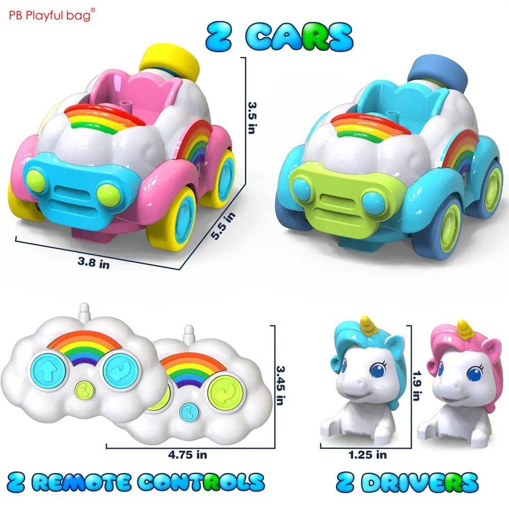 2.4G RC Unicorn Car Light Music Toy Cartoon Unicorn Christmas Gifts Remote Control Rainbow Vehicle Children Present AC231 4