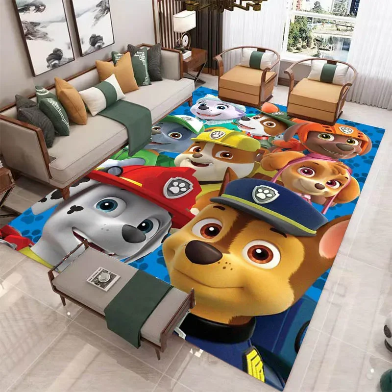 Decorative Carpet Non Slip Carpet Kids Carpet 3D Cartoon PAW P-Patrol printed Carpet Living Room Bedroom Non-slip Home Bedroom Decor Area Rug Birthday Gift