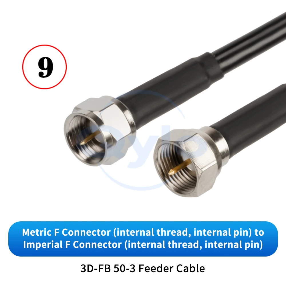 N-zu-F-Adapterkabel, N-Stecker/Buchse auf F-Stecker/Buchse, imperiales Adapterkabel, Verlängerungskabel, HF-Antenne (1 Stück) – Detail 14