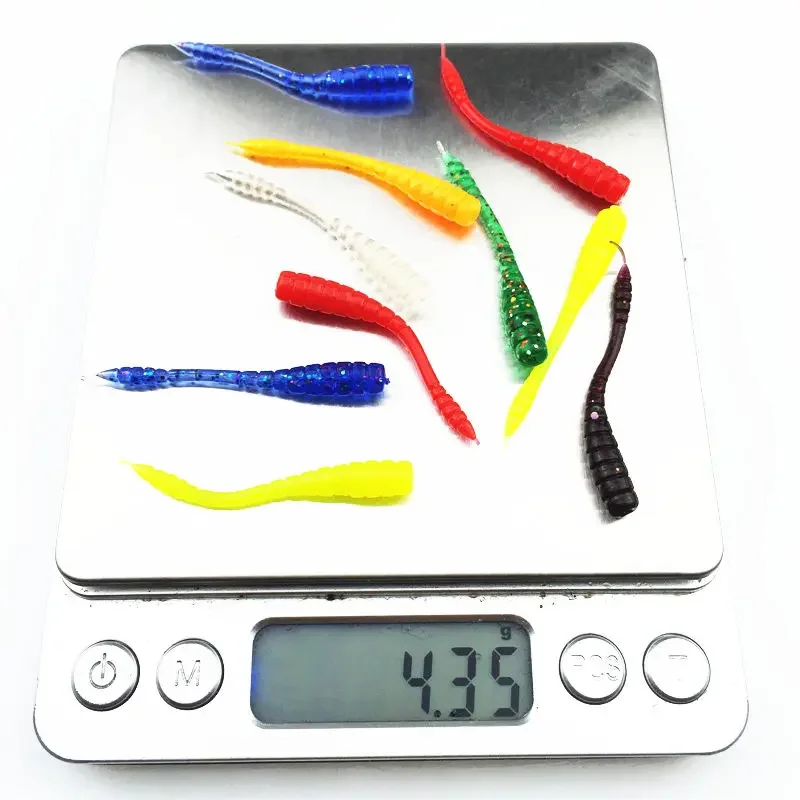 Fishing Lure 50 Pcs Red Worm Soft for Fishing