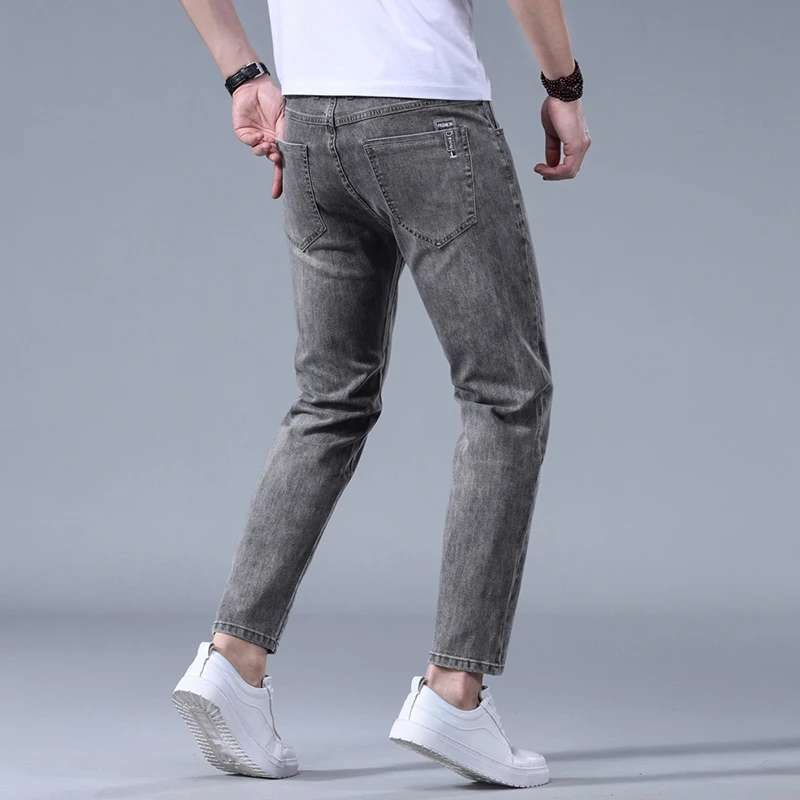 Jeans Uomo Pantaloni Alla Caviglia Stretti Pantaloni Uomo Stretti