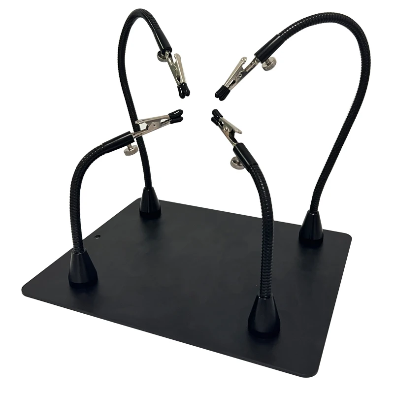TOOKKSS Magnetic PCB Board Fixed Clip Flexible Arm Soldering Third Hand 4 Flexible Arms Glass Soldering Iron Holder Repair Tools