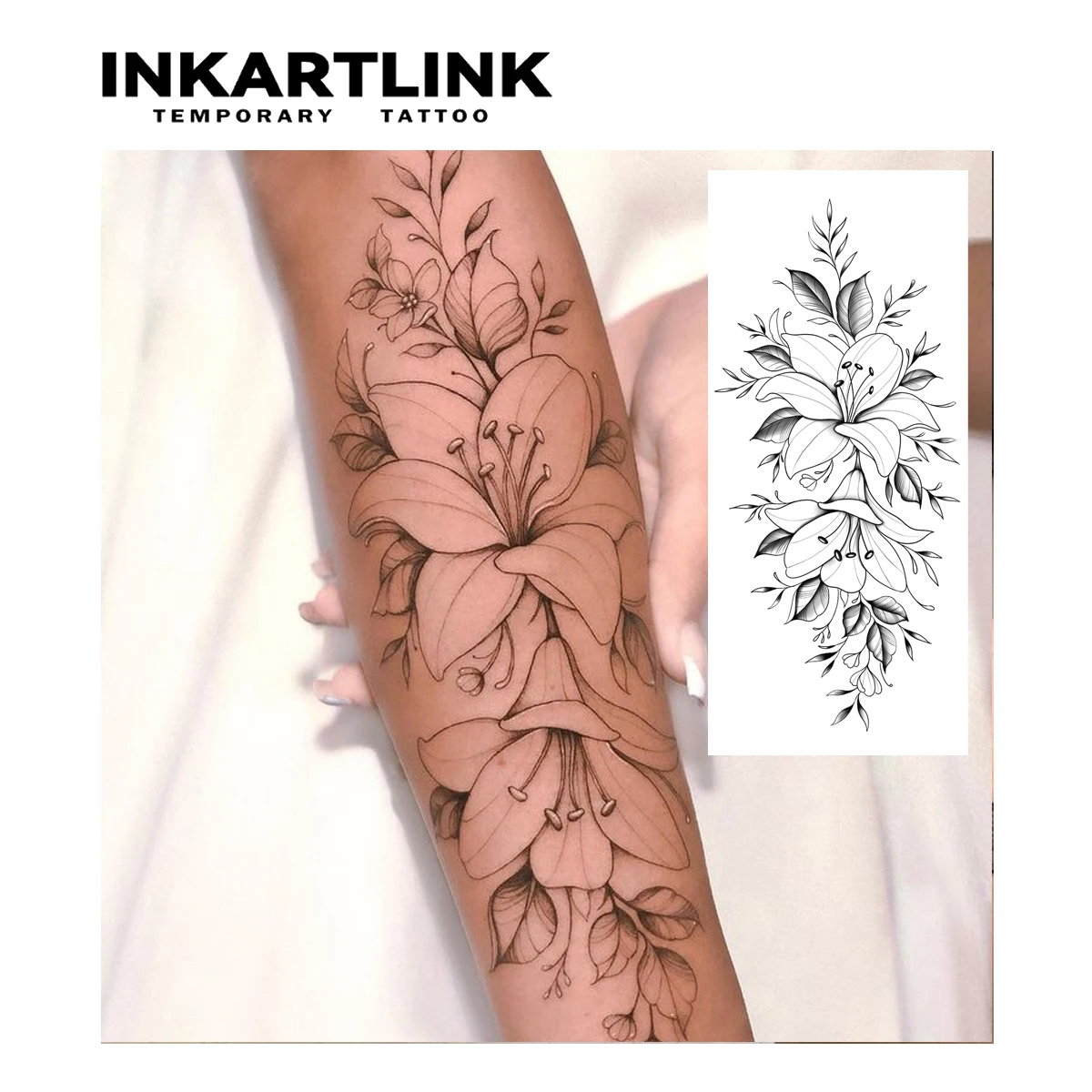 flowers Temporary Tattoo,Lasts To 15 Days New Technology Magic Waterproof Semi Permanent Sticker. 2