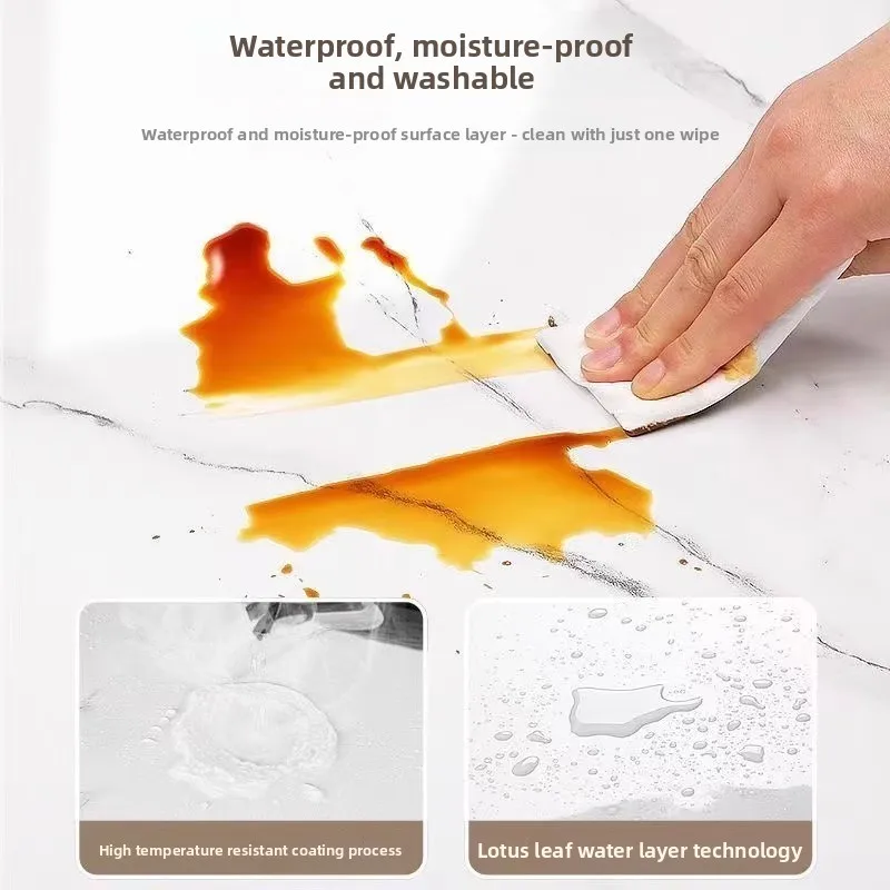 PVC Waterproof 3D Marble Wallpaper Self Adhesive Removable Wall Stickers for Kitchen Bathroom Tile Decoration