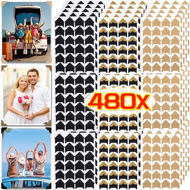 Photo Album Scrapbook Corner Stickers Creative Kraft Paper Stickers Scrapbooking Picture Protect Decor