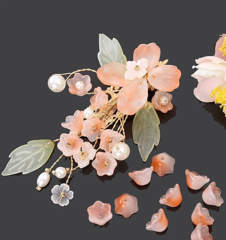 Gradient Bell Orchid Flower Crystal Glass Beads For Diy - Temu