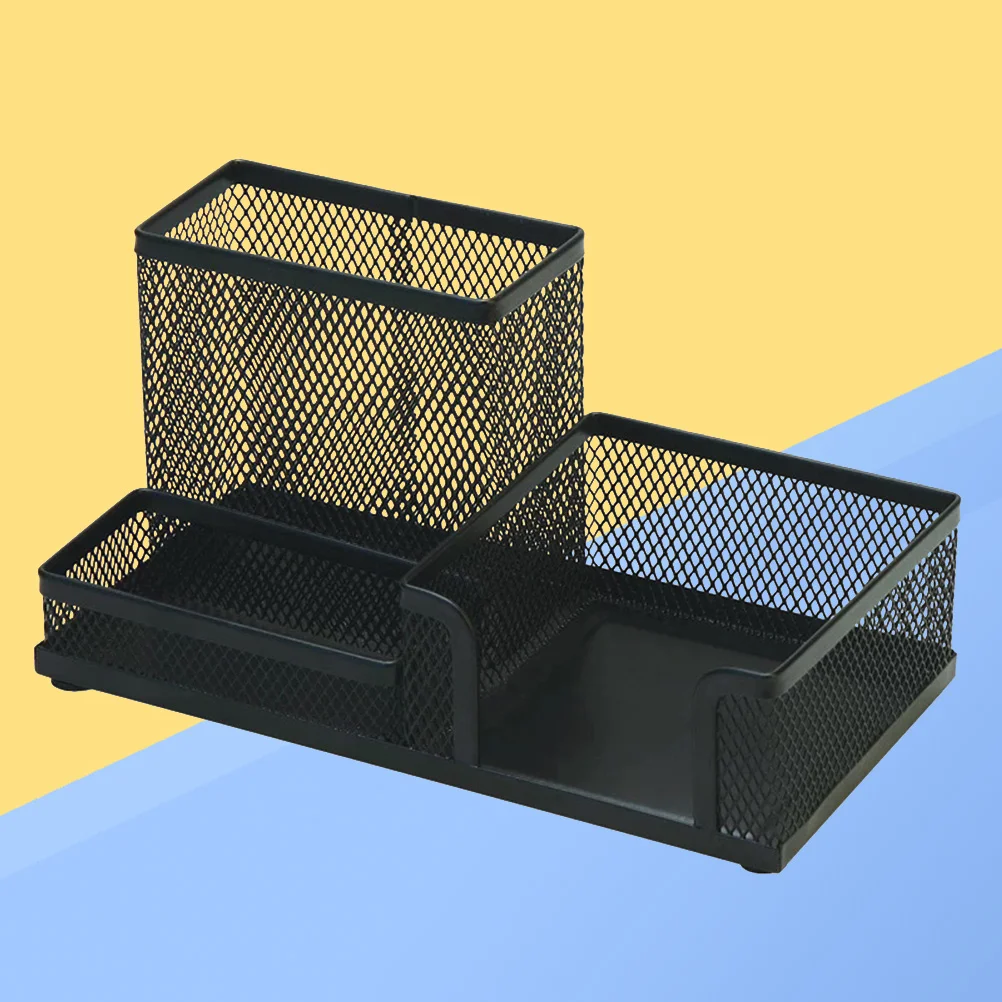 

Metal Office Supplies Table Container Pen Holder Storage Case Office Supplies (Black)