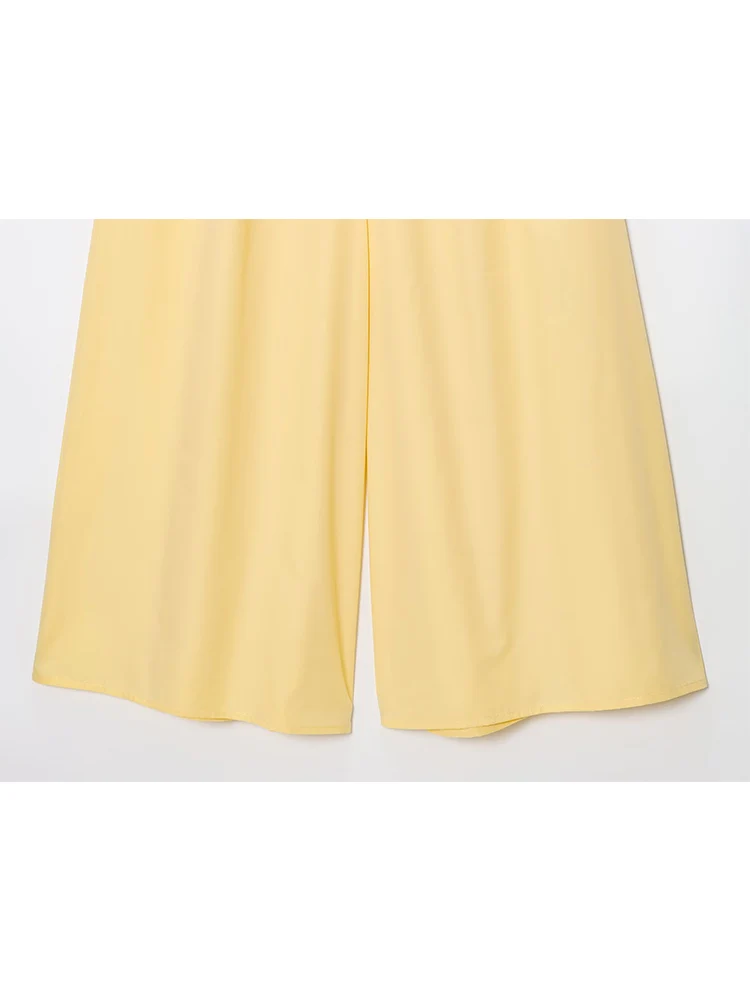 TFMLN 2025 Summer Female Casual Pants Elegant OL Wide Leg Loose Solid Trouser Fashion  High Street Lady Commuting Trousers