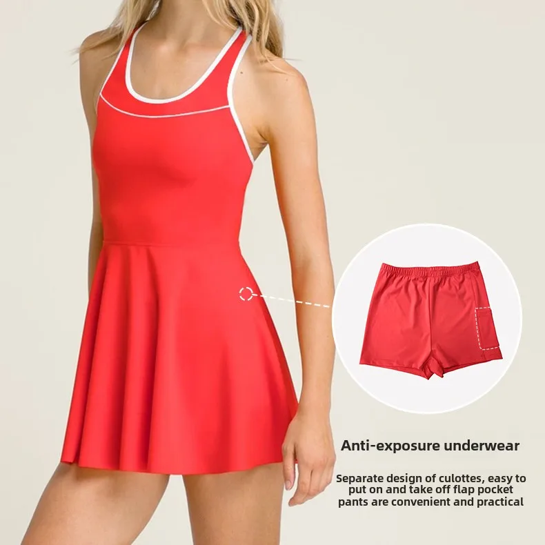 Tennis Dress Women Shorts Sleeveless Golf Sport Skirts Set Training yoga Running Fitness Female Badminton