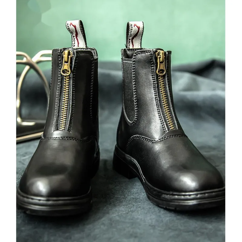 Equestrian Boots Children's Spring Summer Riding Shoes Cowhide Thick Wear-resistant Riding Boots