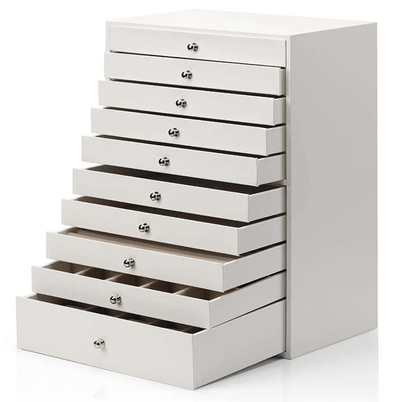 

Hxl Jewelry Storage Box Jewelry Earrings Necklace Large Capacity Multi-Layer Storage Cabinet Anti-Oxidation