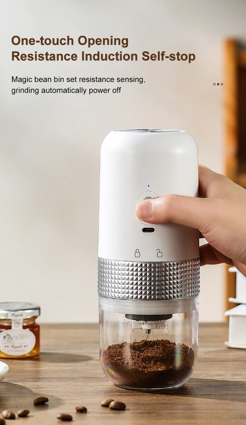 Description Picture 5 of itemElectric Coffee Bean Grinder USB Charging Mini Coffee Bean Mill Grinder Espresso Spice Grinder for Kitchen