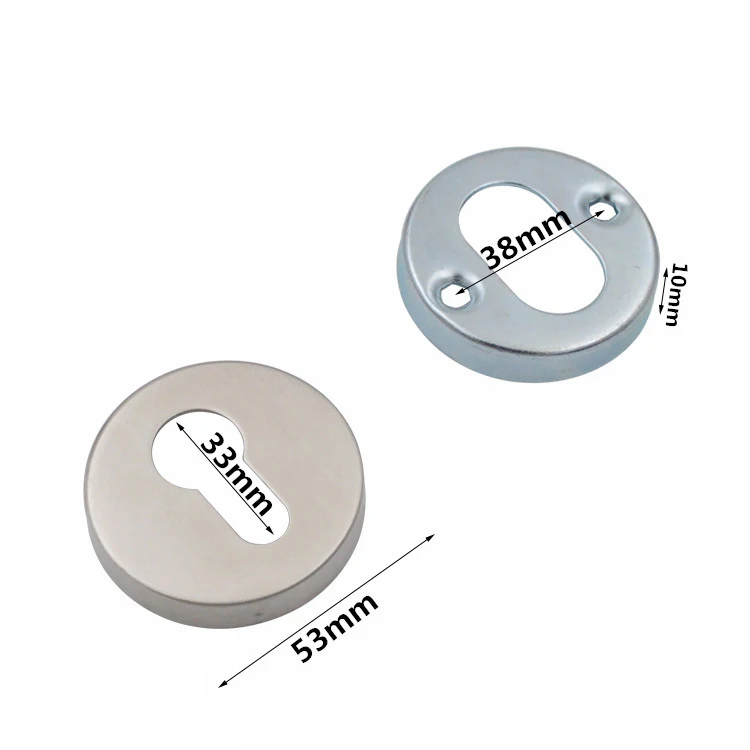 2PCS Stainless Steel + Iron Round Keyhole Decorative And Fixed Cover Lock Cylinder Accessories Euro Profile Escutcheon Replace ﻿