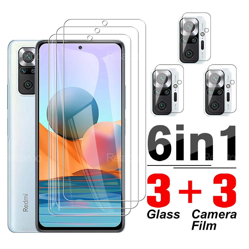 6in1 For Xiaomi Redmi 10 Pro Lens + Screen Protector Tempered Glass