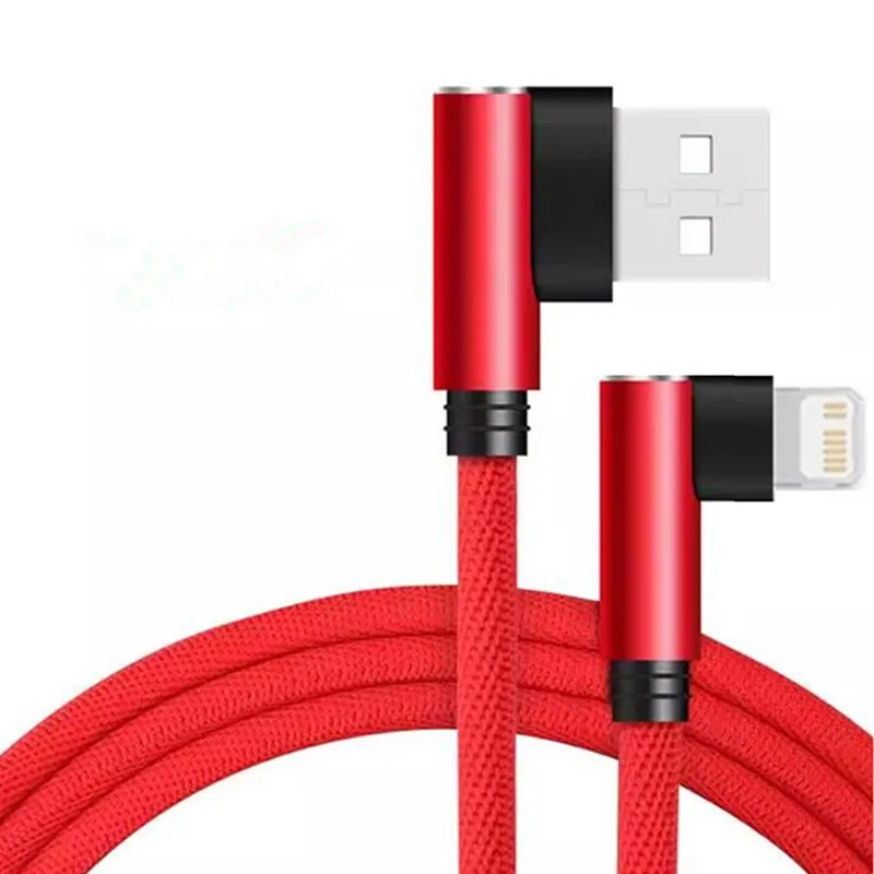 Изогнутый USB-кабель для зарядного устройства, 25 см, 1 м, 2 м, 3 м, 90 градусов, кабель для синхронизации данных для Apple iPhone 6S, 7, 8 Plus, XR, XS Max, 11, 12, mini, 13, 14 Pro