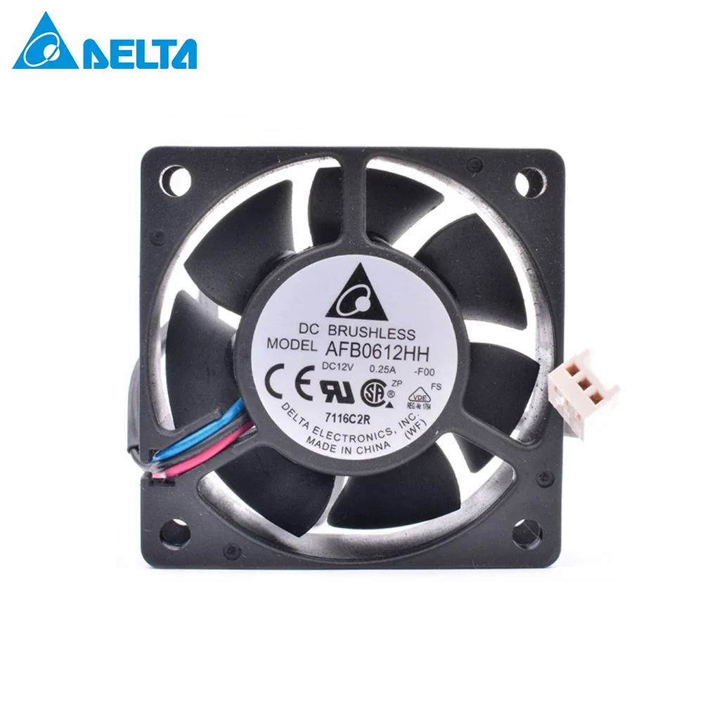 

For DELTA AFB0612HH 6cm 60mm fan 6025 12V 0.20A Double ball bearing 2-wire power cooling fan
