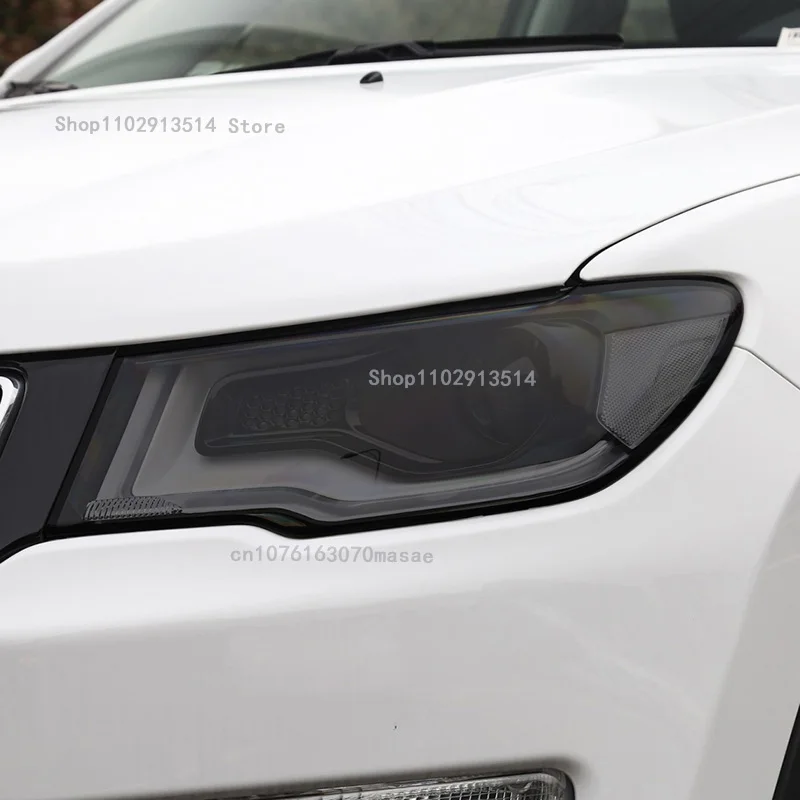 

For Jeep Compass 2017-2020 Car Headlight Protective Film Vinyl Restoration Transparent Black TPU Car Light Repair Sticker