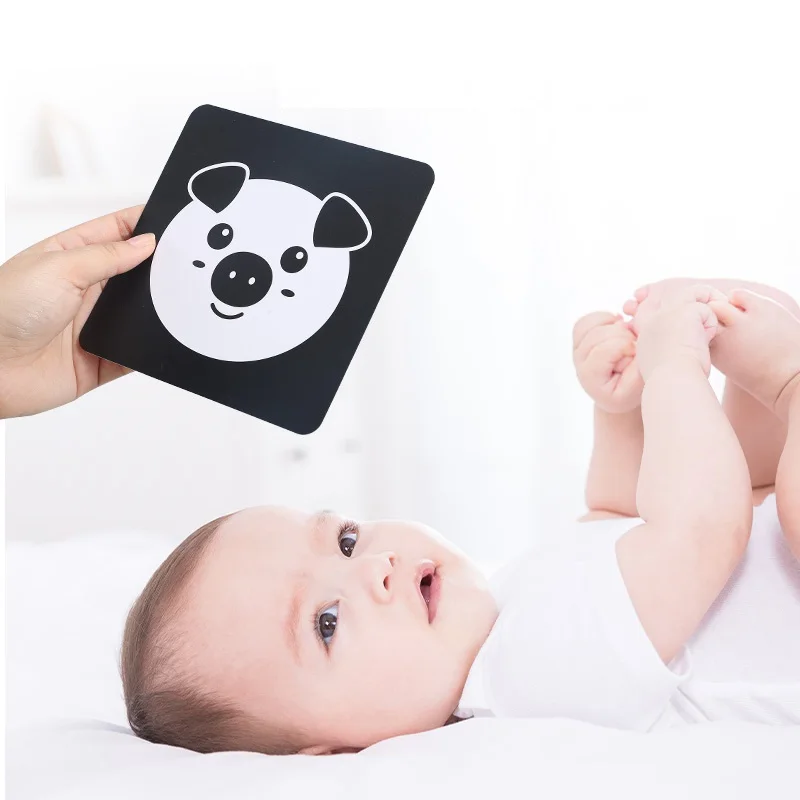

HighContrast Baby Flash Cards Black White Card Newborn Visual Stimulation Learning Sensory Toys Montessori Educational Flashcard