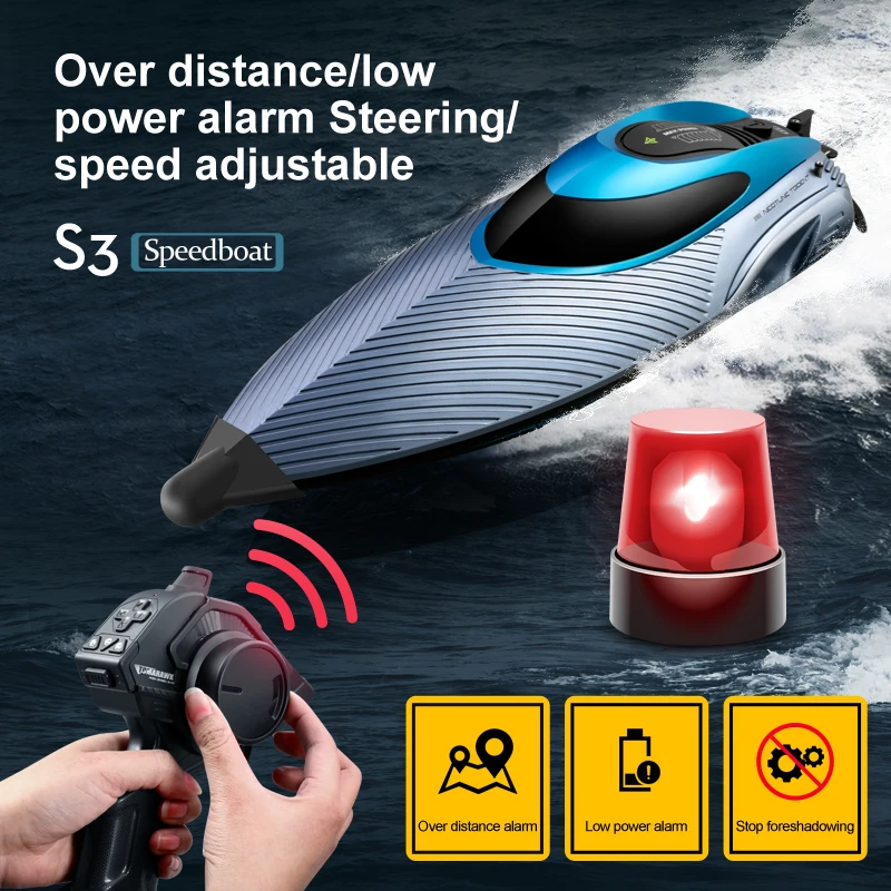 S3 Remote Control Boat High-horsepower Water Large High-speed Speedboat Charging Motor Children Ship Model Toy Gift remote control boat wind boat toys