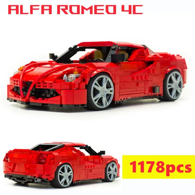 

New MOC 1178PCS 4C Hypercar Super Racing Car Model Fit MOC-43098 Building Blocks Bricks Children puzzle toys Kid Birthday Gifts