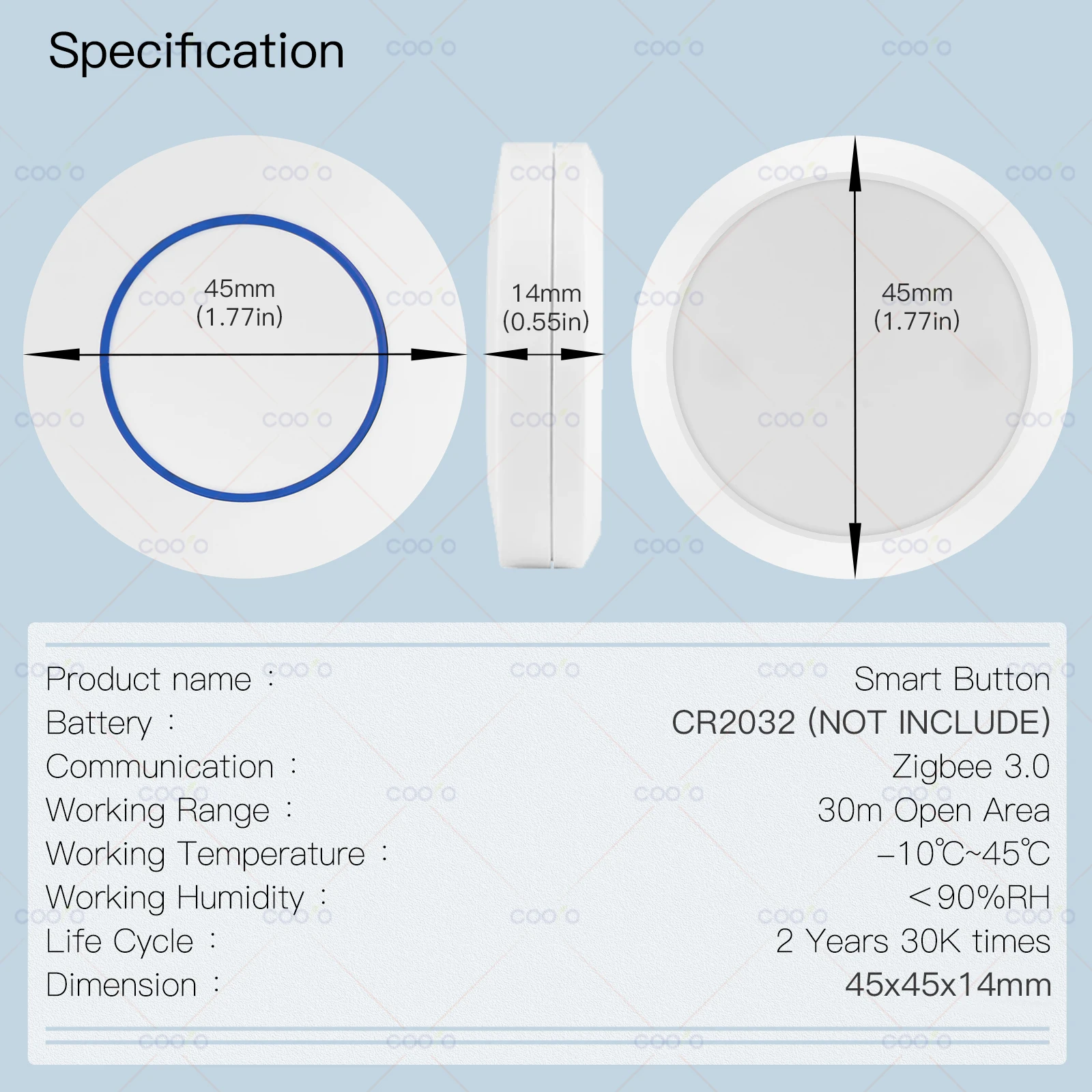 Tuya ZigBee Push Button Wireless Smart Scene Switch Controller Battery Powered Automation Scenario Linkage with Tuya Devices