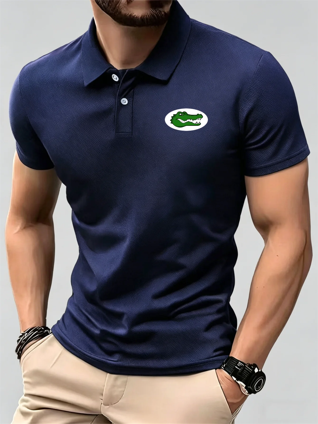 Polo Piqué da Uomo, Casual, per Ufficio, Estiva, a Maniche Corte, T-shirt per Lavoro, Sport all'Aperto, Top alla Moda