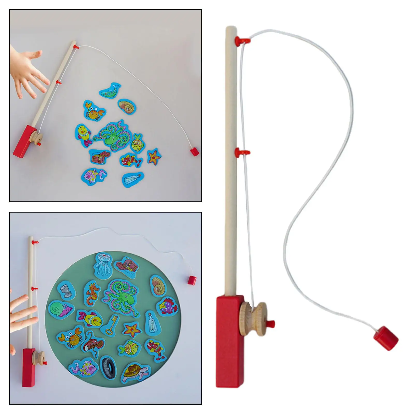 

Деревянные магнитные рыболовные палочки, Дошкольная координация концентрации, Детская рыболовная игрушка, игрушки для путешествий для детей 3-6 мальчиков и девочек