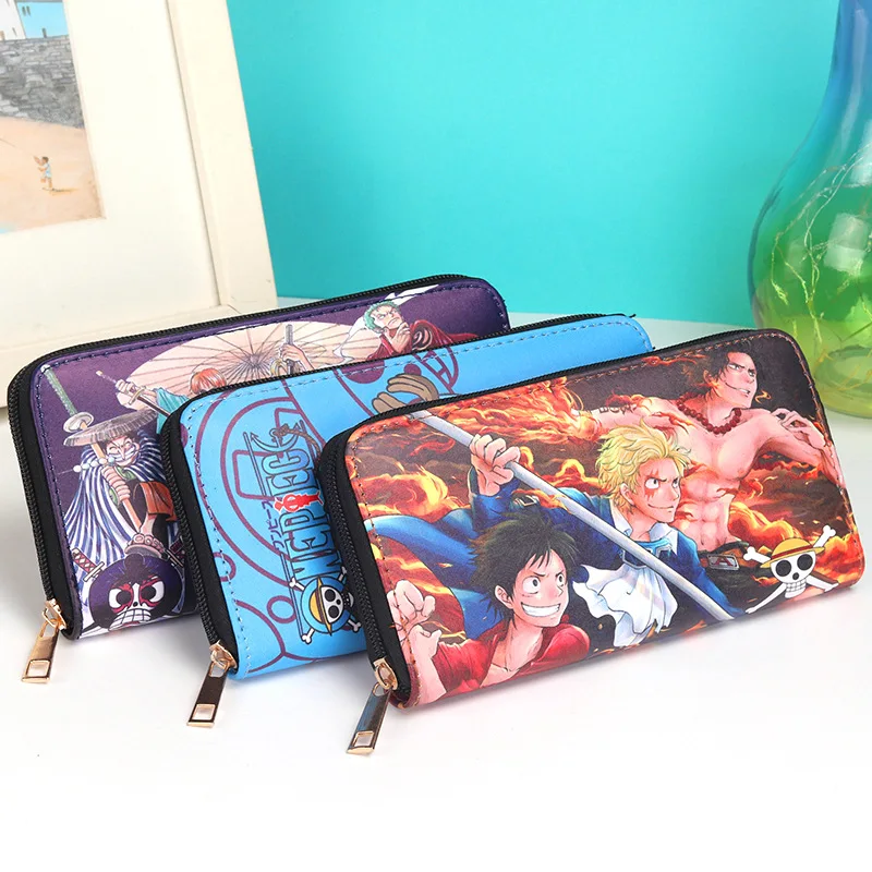 Anime Cartoon Wallets ONE PIECE JUMP COMICS Pattern Wallet Zipper Handbag Moneybags Long COin Purse Clutch Billfold Purses