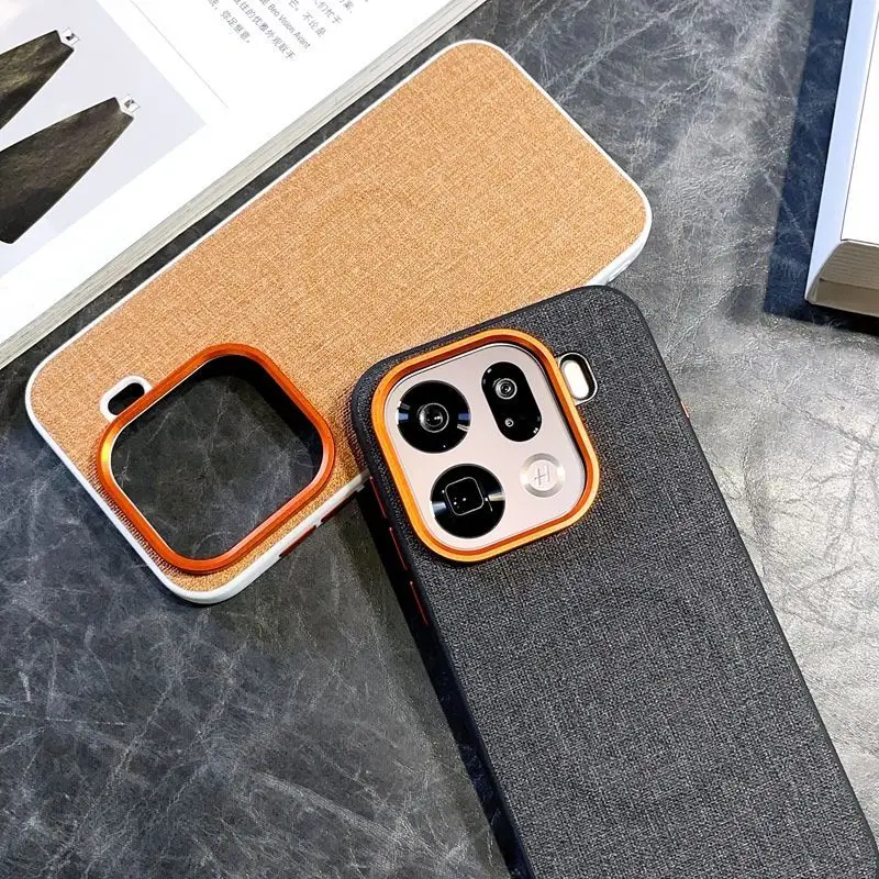 Luxury PU Cloth Magnetic Wireless Charging Protective Back Cover Case