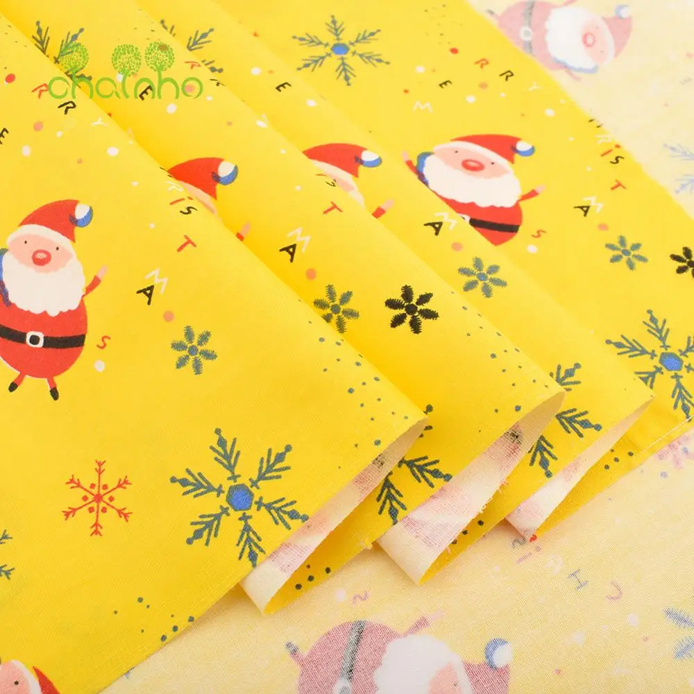 Chainho,Printed Twill Weave Cotton Fabric,Patchwork Cloth,DIY Sewing Quilting Material,Christmas Series,2 Specification,CC131